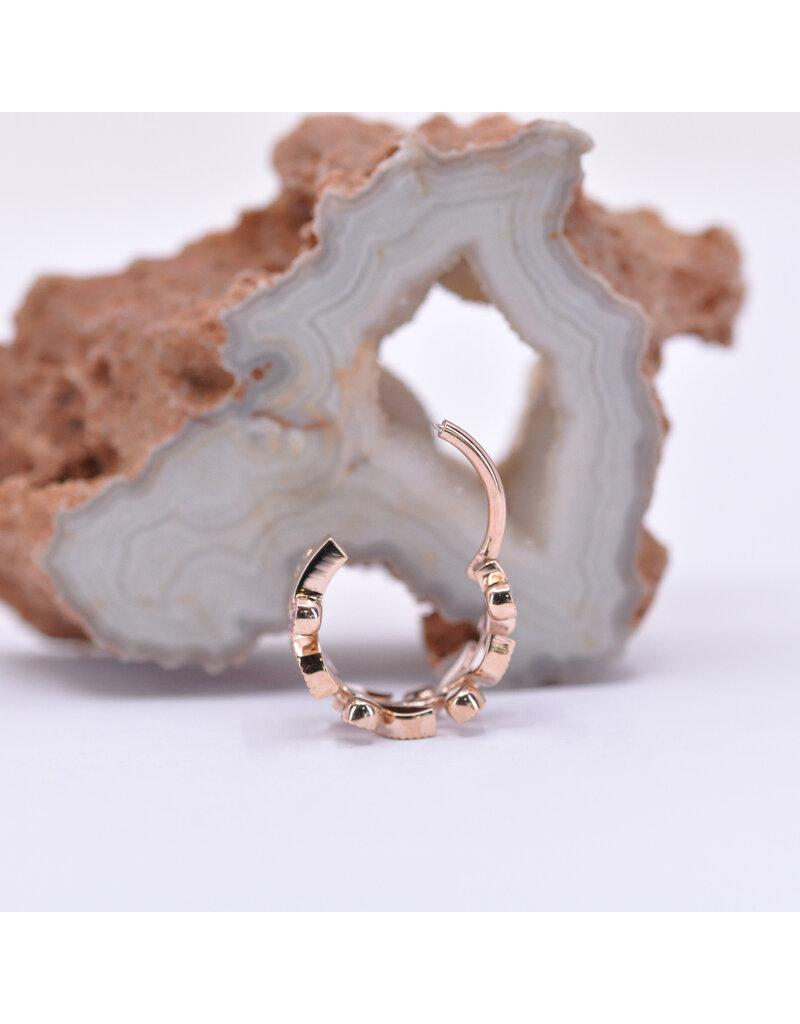 BVLA 16g 7/16" Arwen Clicker Ring with Pink CZ and CZ in 14k Rose Gold by BVLA!