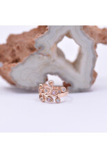 BVLA 16g 7/16" Arwen Clicker Ring with Pink CZ and CZ in 14k Rose Gold by BVLA!