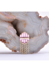 BVLA Levitate with Champagne Sapphire and Padparadscha Sapphire in 14k Yellow Gold 16g Threaded End by BVLA!