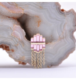 BVLA Levitate Champagne & Padparadscha Sapphire Yellow Gold 16g Threaded End