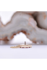 BVLA Levitate with Champagne Sapphire and Padparadscha Sapphire in 14k Yellow Gold 16g Threaded End by BVLA!