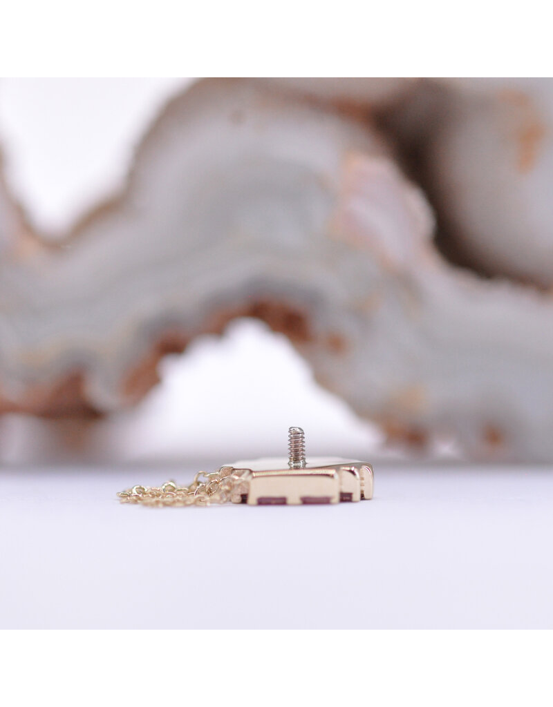BVLA Levitate with Champagne Sapphire and Padparadscha Sapphire in 14k Yellow Gold 16g Threaded End by BVLA!