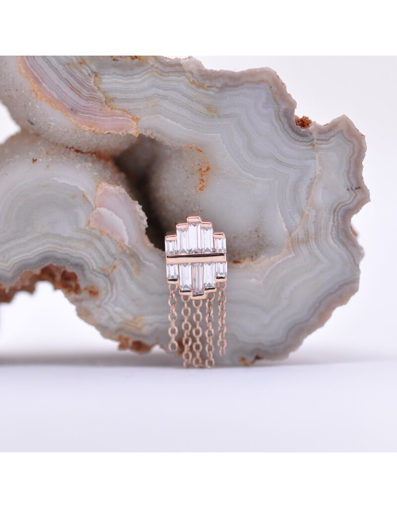 BVLA Levitate with CZ in 14k Gold 16g Threaded End by BVLA!