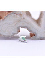 BVLA Kite Borderline with Faceted Chrysoprase in 14k White Gold 16g Threaded End by BVLA!