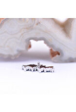 BVLA Left Facing Irina with Grade AA London Blue Topaz and Grey CZ in 14k White Gold 16g Threaded End by BVLA!
