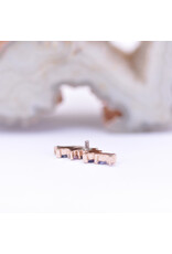 BVLA Left Facing Irina with Grade AA Tanzanite and Pink CZ in 14k Rose Gold 16g Threaded End by BVLA!