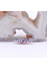 BVLA Left Facing Irina with Grade AA Tanzanite and Pink CZ in 14k Rose Gold 16g Threaded End by BVLA!