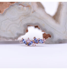 BVLA Irina Tanzanite & Pink CZ Rose Gold 16g Threaded End
