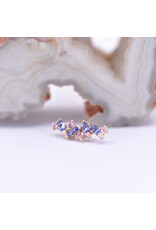 BVLA Left Facing Irina with Grade AA Tanzanite and Pink CZ in 14k Rose Gold 16g Threaded End by BVLA!