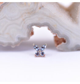 BVLA Monarch Butterfly Alexandrite Rose Gold 16g Threaded End