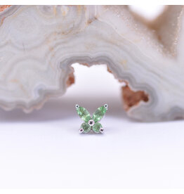 BVLA Monarch Butterfly Tsavorite White Gold 16g  Threaded End