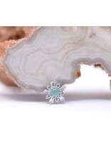 BVLA Elaine with CZ and Chrysoprase Cabochon in 14k Yellow Gold 16g Threaded End by BVLA!