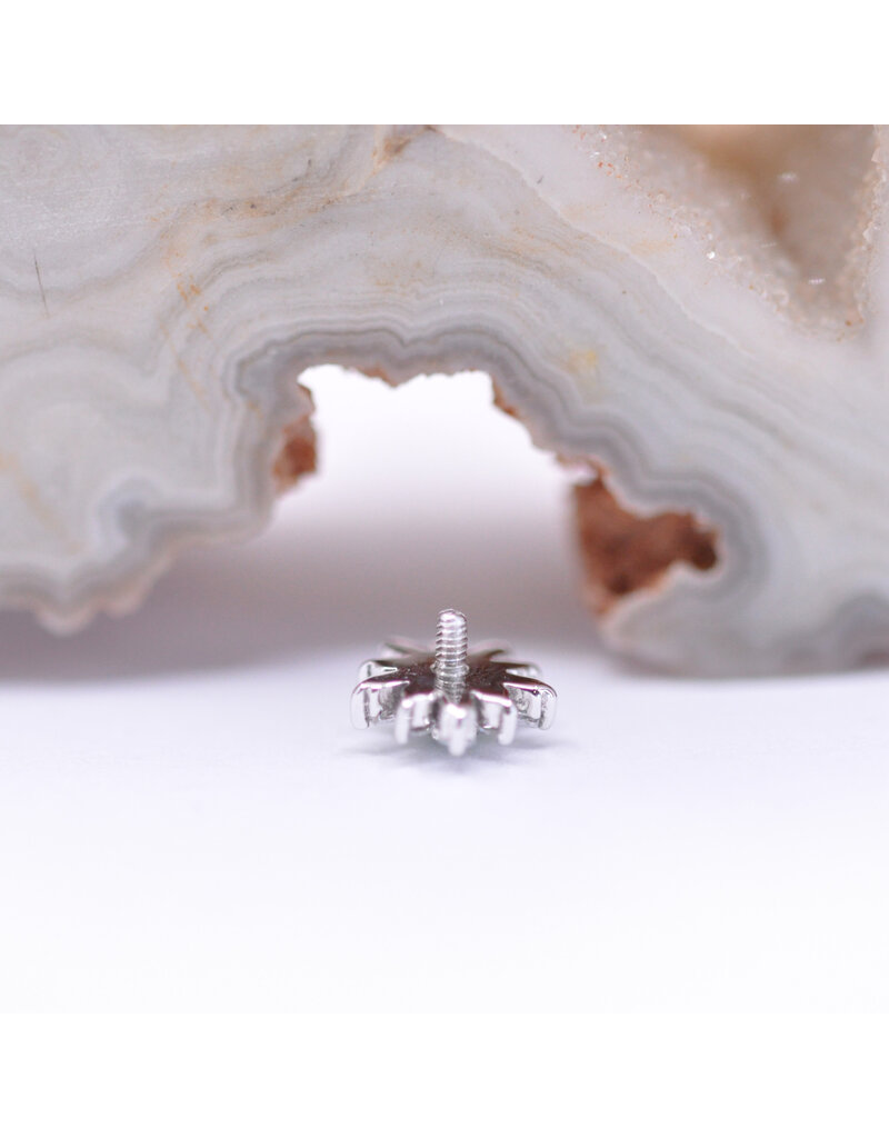 BVLA Elaine with CZ and Chrysoprase Cabochon in 14k Yellow Gold 16g Threaded End by BVLA!