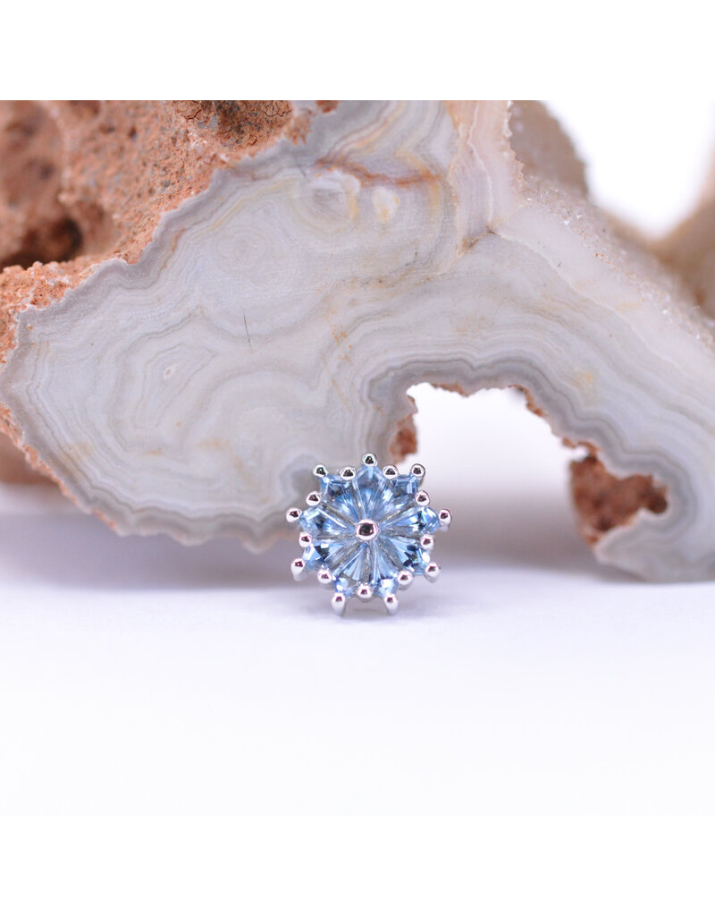 BVLA Pablito with Grade AA Aquamarine in 14k White Gold 16g Threaded End by BVLA!