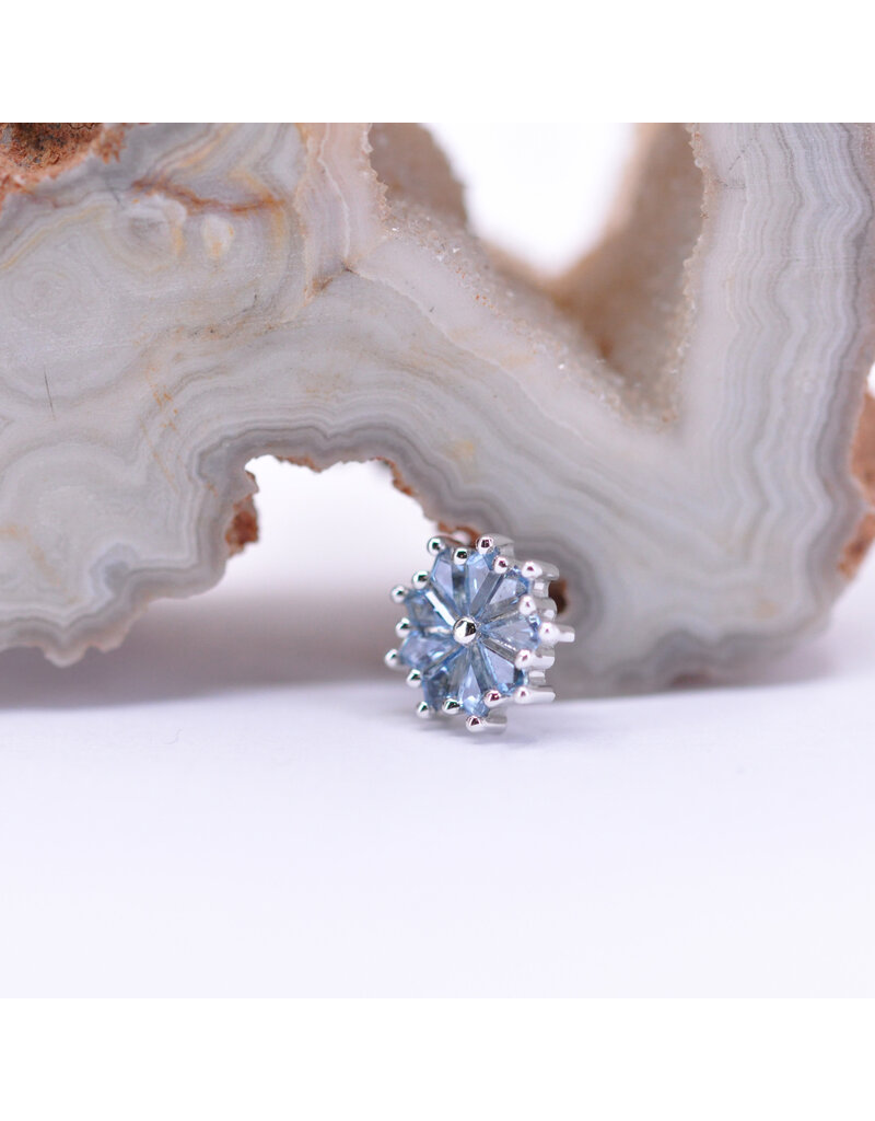 BVLA Pablito with Grade AA Aquamarine in 14k White Gold 16g Threaded End by BVLA!