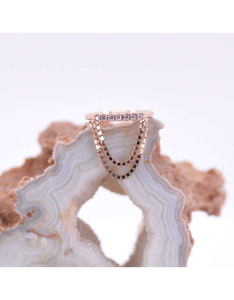 BVLA 18g Machina Seam Rings with Genuine VS  Diamonds in 14k Gold by BVLA!