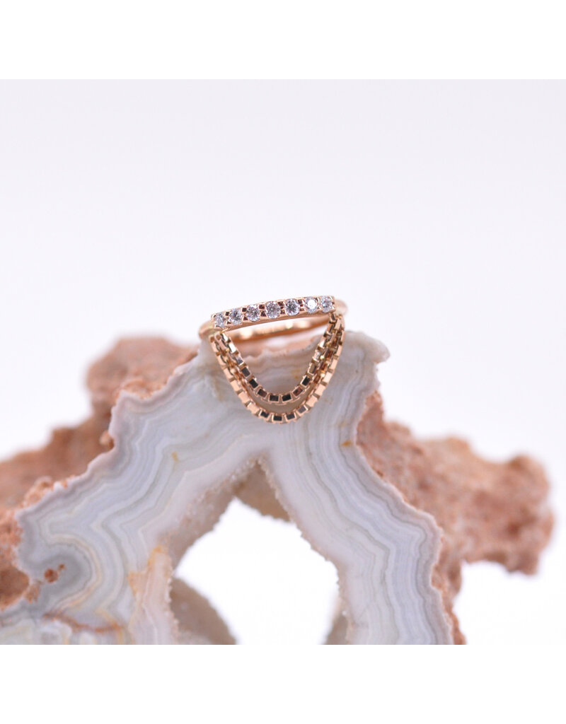 BVLA 18g Machina Seam Rings with Genuine VS  Diamonds in 14k Gold by BVLA!