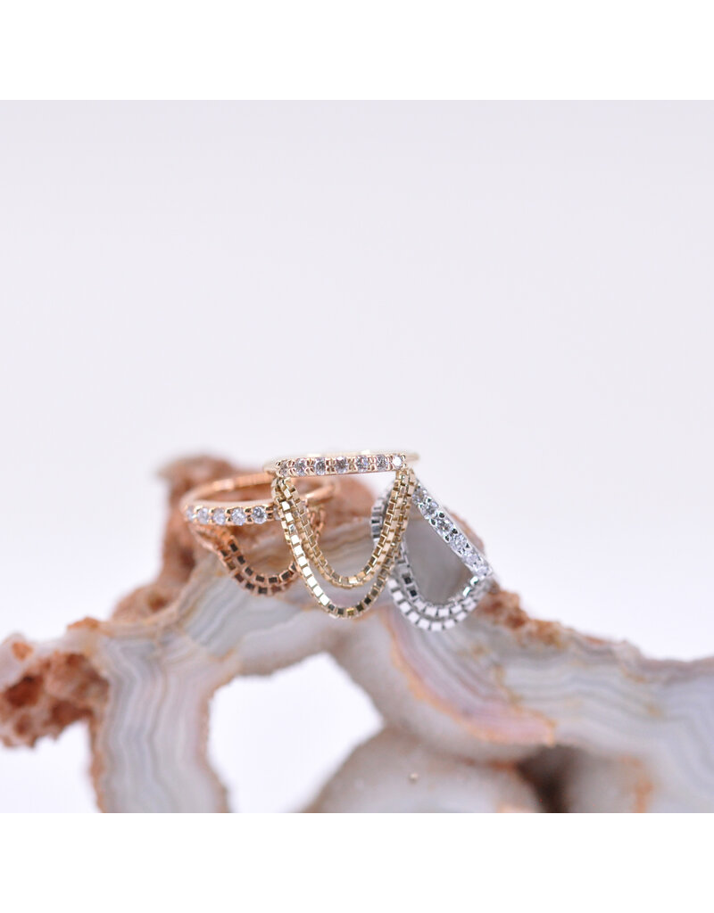BVLA 18g Machina Seam Rings with Genuine VS  Diamonds in 14k Gold by BVLA!