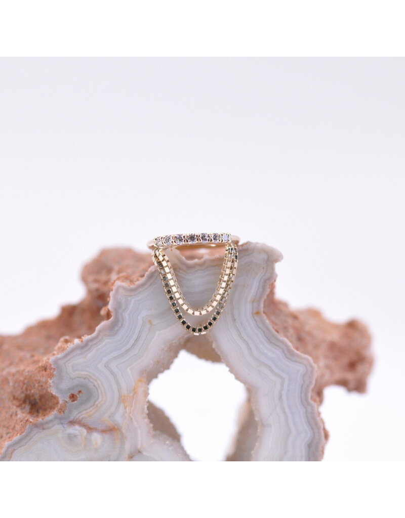 BVLA 18g Machina Seam Rings with Genuine VS  Diamonds in 14k Gold by BVLA!
