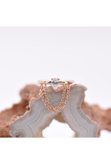 BVLA  16g 3/8" Call me! with CZ 14k Gold Seam Rings by BVLA