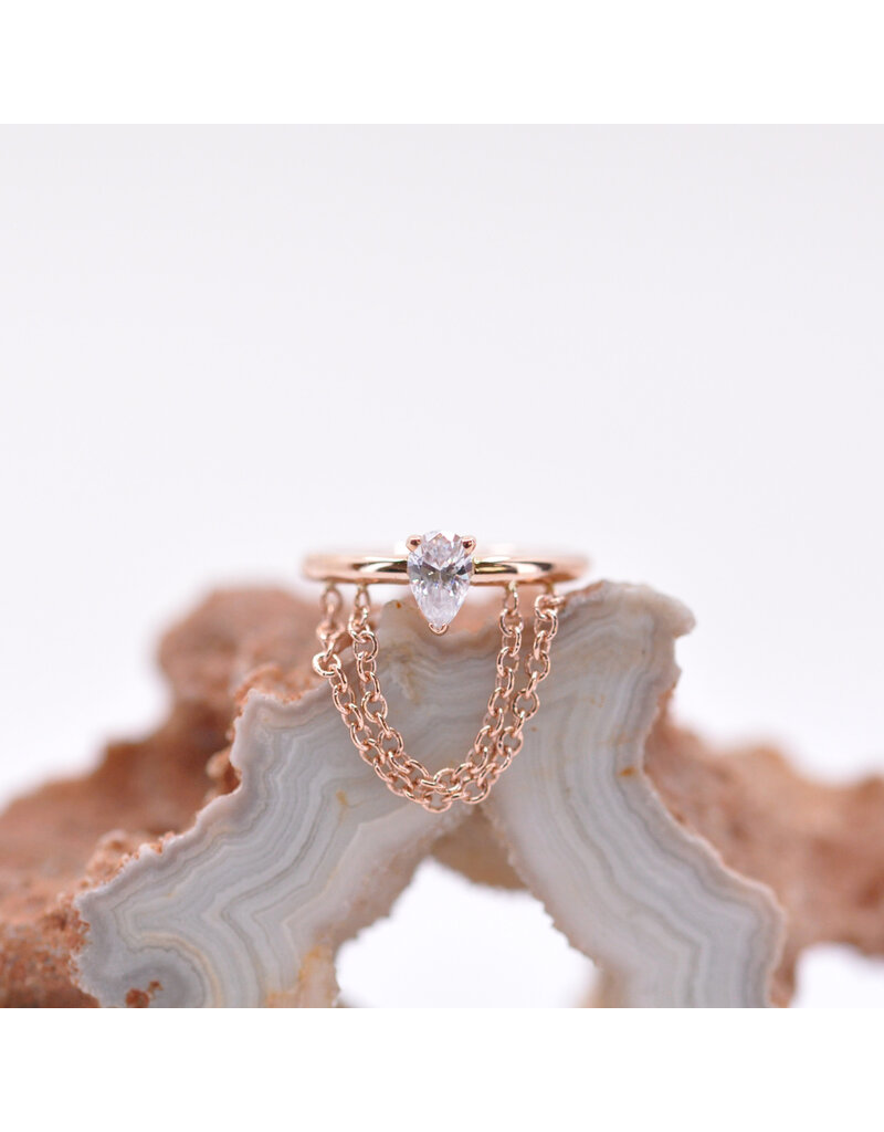 BVLA  16g 3/8" Call me! with CZ 14k Gold Seam Rings by BVLA