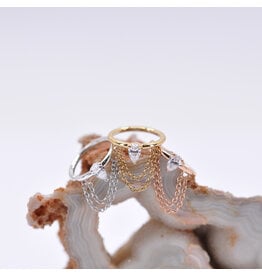 BVLA Call me! CZ 14k Gold 16g 3/8" Seam Rings by BVLA