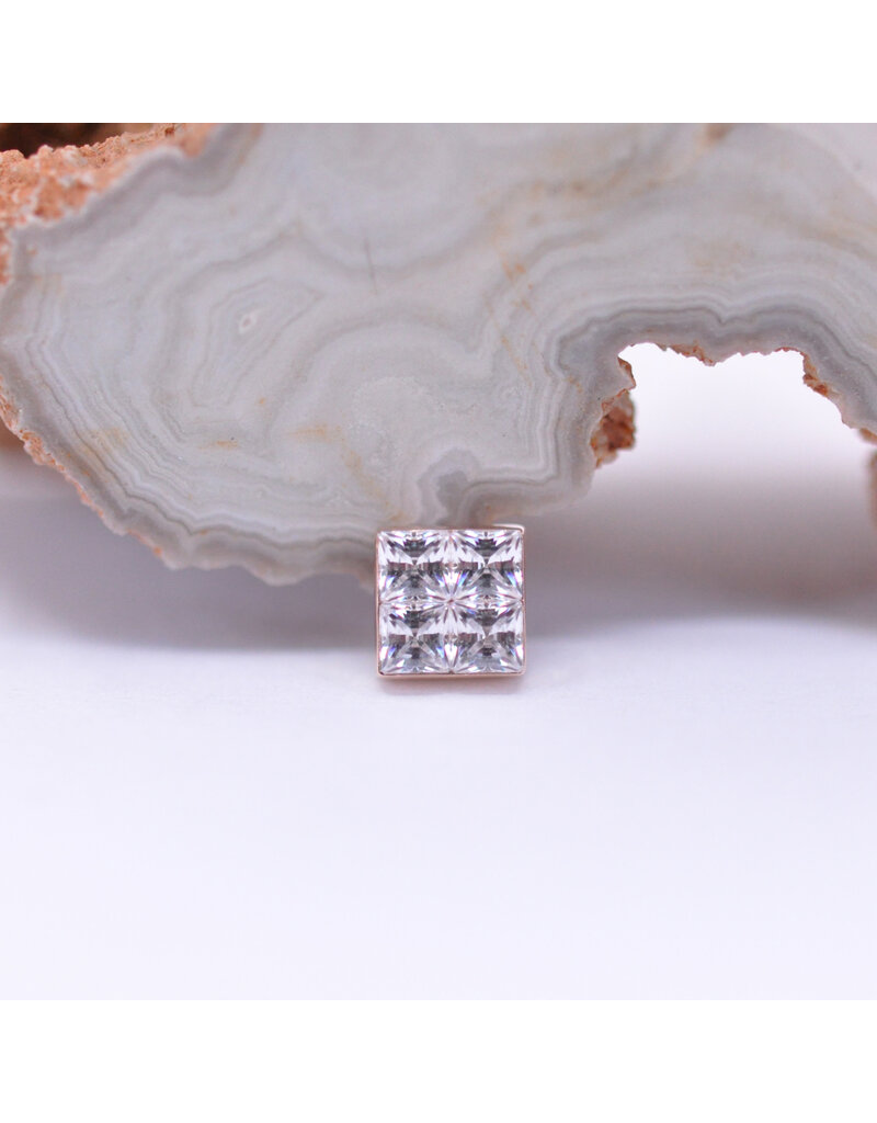 BVLA Royal Flush with CZ in 14k Gold 16g Threaded Ends by BVLA!