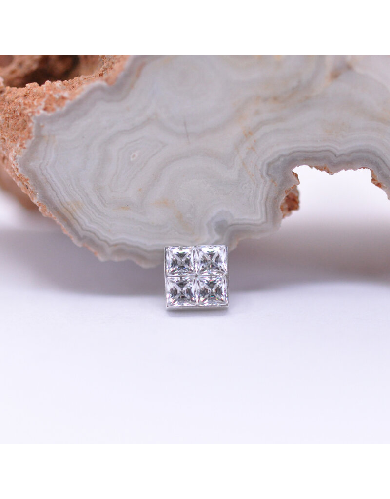 BVLA Royal Flush with CZ in 14k Gold 16g Threaded Ends by BVLA!