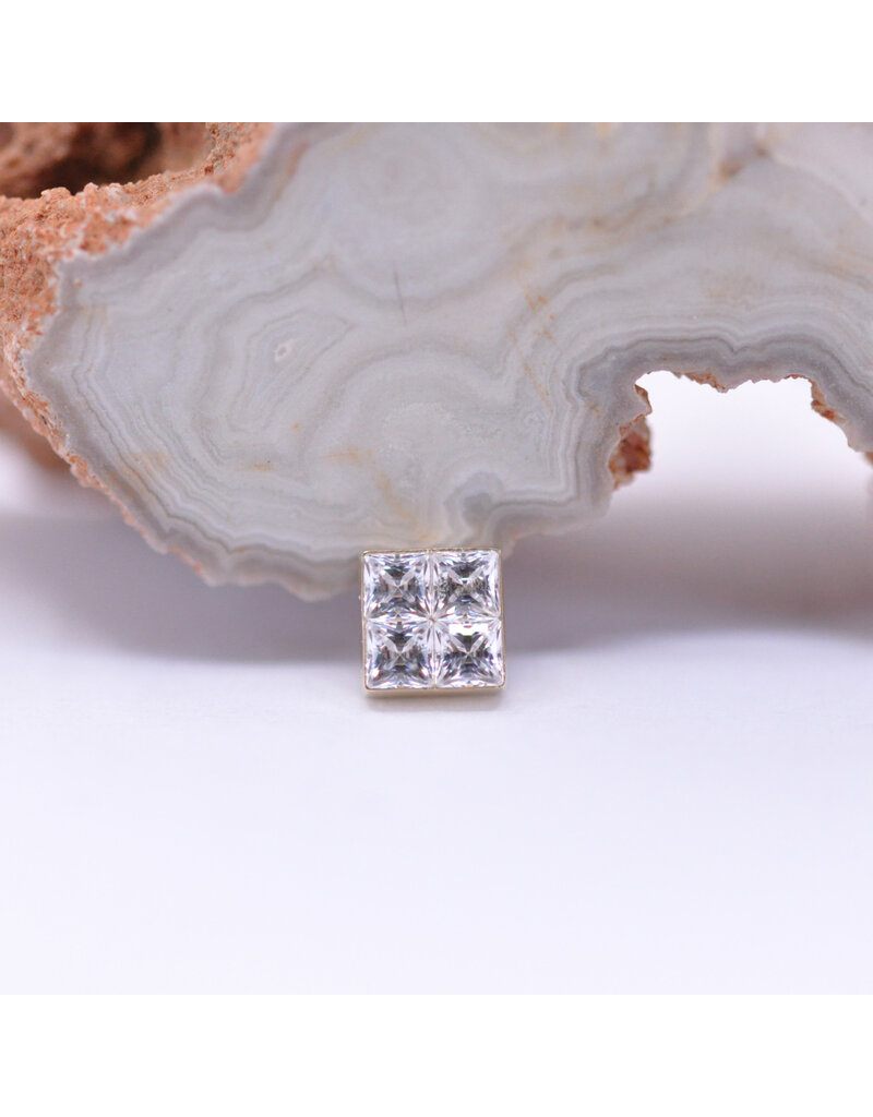BVLA Royal Flush with CZ in 14k Gold 16g Threaded Ends by BVLA!