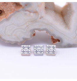 BVLA Royal Flush CZ 14k Gold 16g Threaded Ends