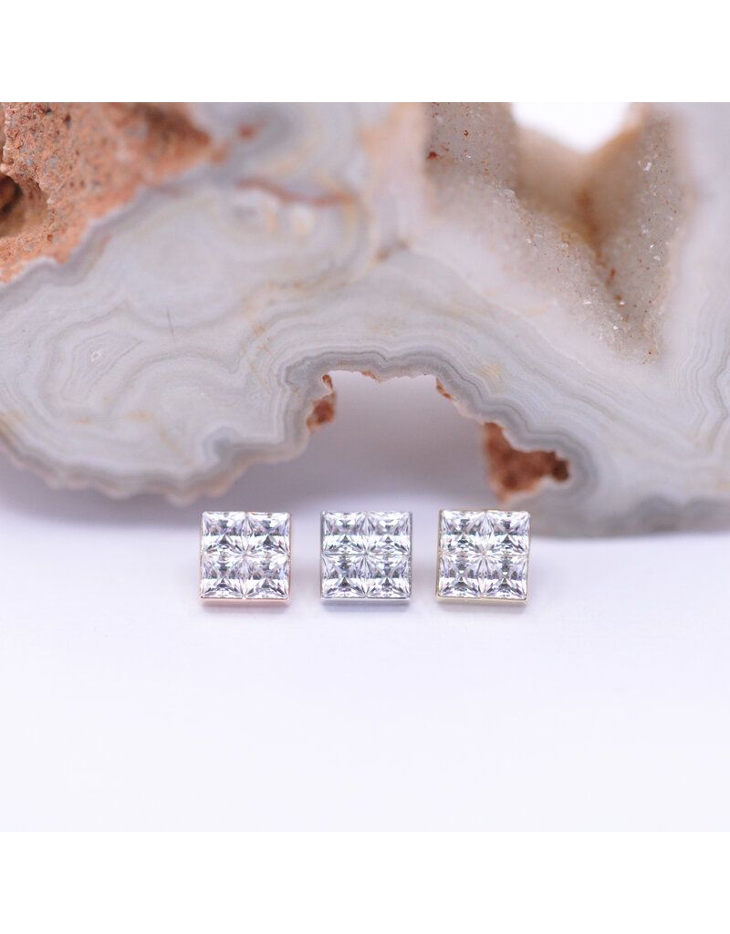 BVLA Royal Flush with CZ in 14k Gold 16g Threaded Ends by BVLA!