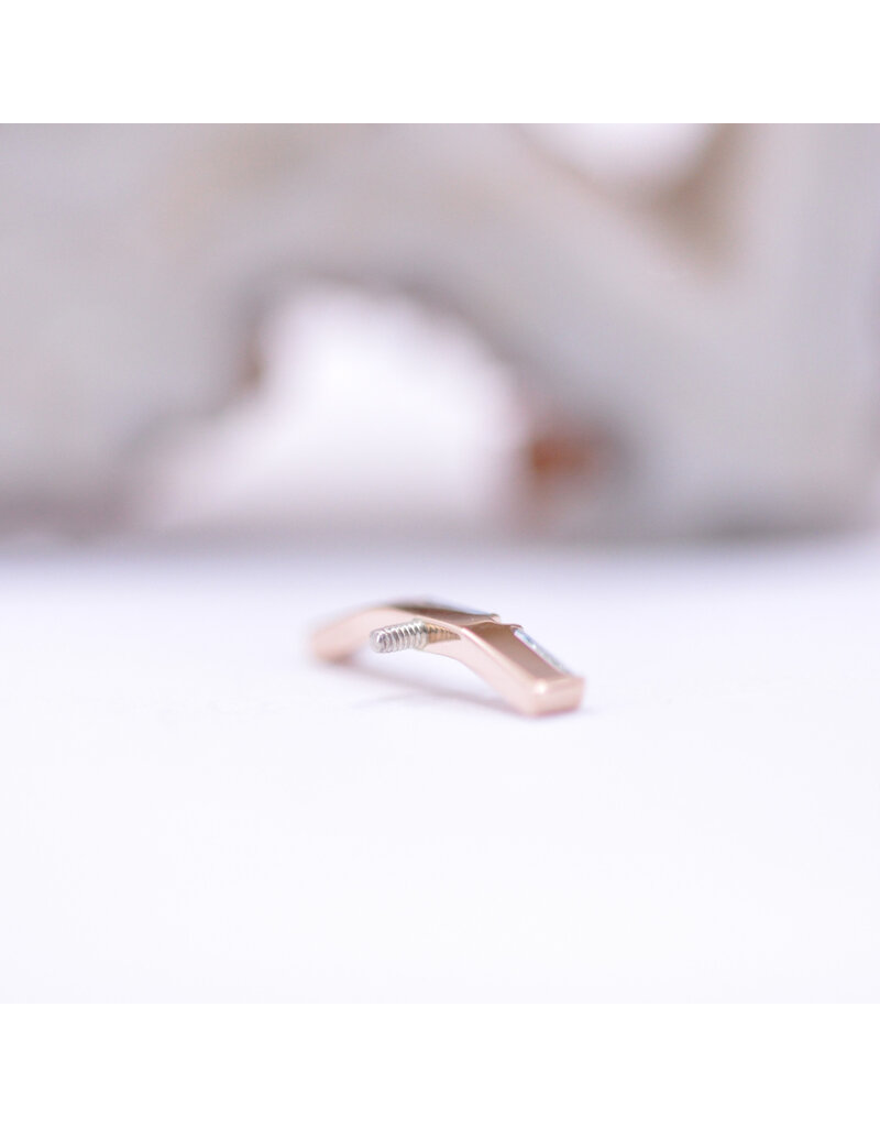 BVLA Trix 3 with Grade AA Swiss Blue Topaz in 14k Rose Gold 16g Threaded End by BVLA!