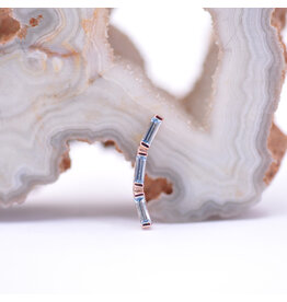 BVLA Trix 3 Swiss Blue Topaz Rose Gold 16g Threaded End