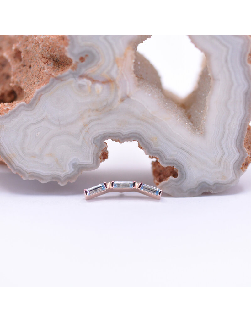 BVLA Trix 3 with Grade AA Swiss Blue Topaz in 14k Rose Gold 16g Threaded End by BVLA!
