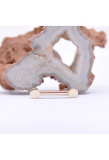 BVLA 12g 1/2" Bezel Nipple Barbells with 4mm Anastasia Topaz in 14k Yellow Gold