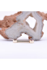 BVLA 12g 1/2" Bezel Nipple Barbells with 4mm Anastasia Topaz in 14k Yellow Gold