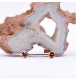 BVLA Anastasia Topaz in Yellow Gold 12g 1/2" Nipple Barbells