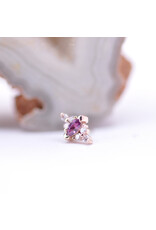 BVLA Marquise Embrace with Grade AA Rhodolite Garnet and CZ in 14k Rose Gold Threadless End by BVLA!