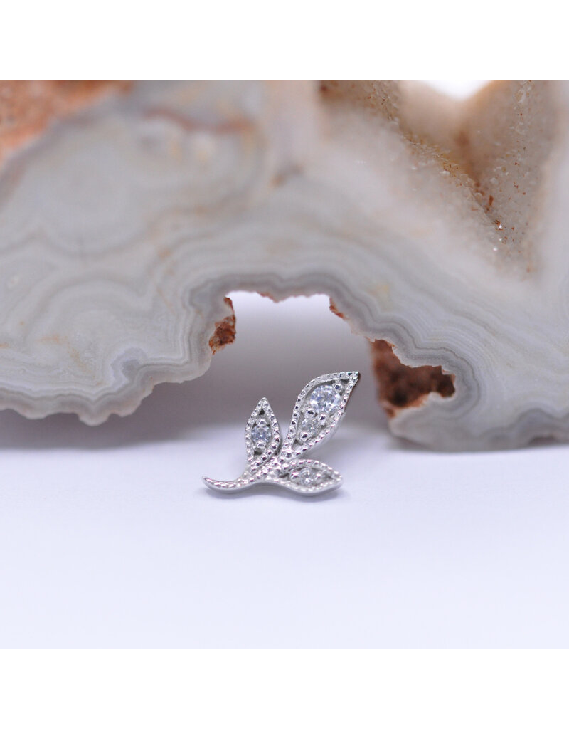 BVLA Mini Wisteria with CZ in 14k White Gold 16g Threaded Ends by BVLA!