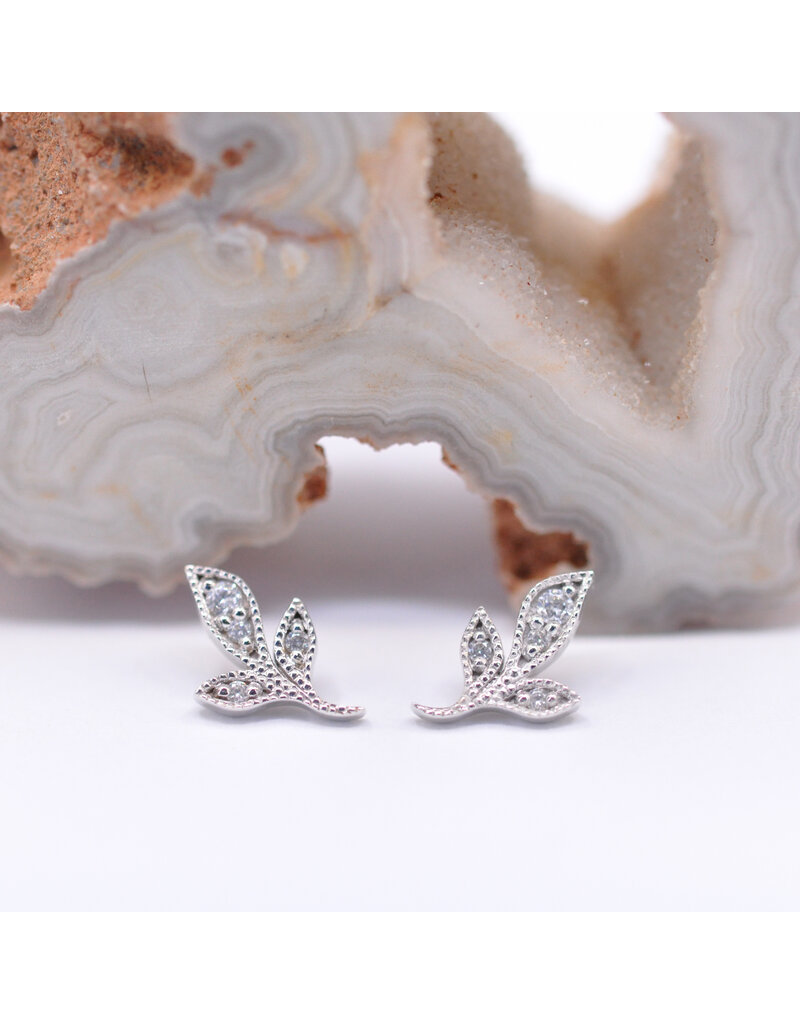 BVLA Mini Wisteria with CZ in 14k White Gold 16g Threaded Ends by BVLA!