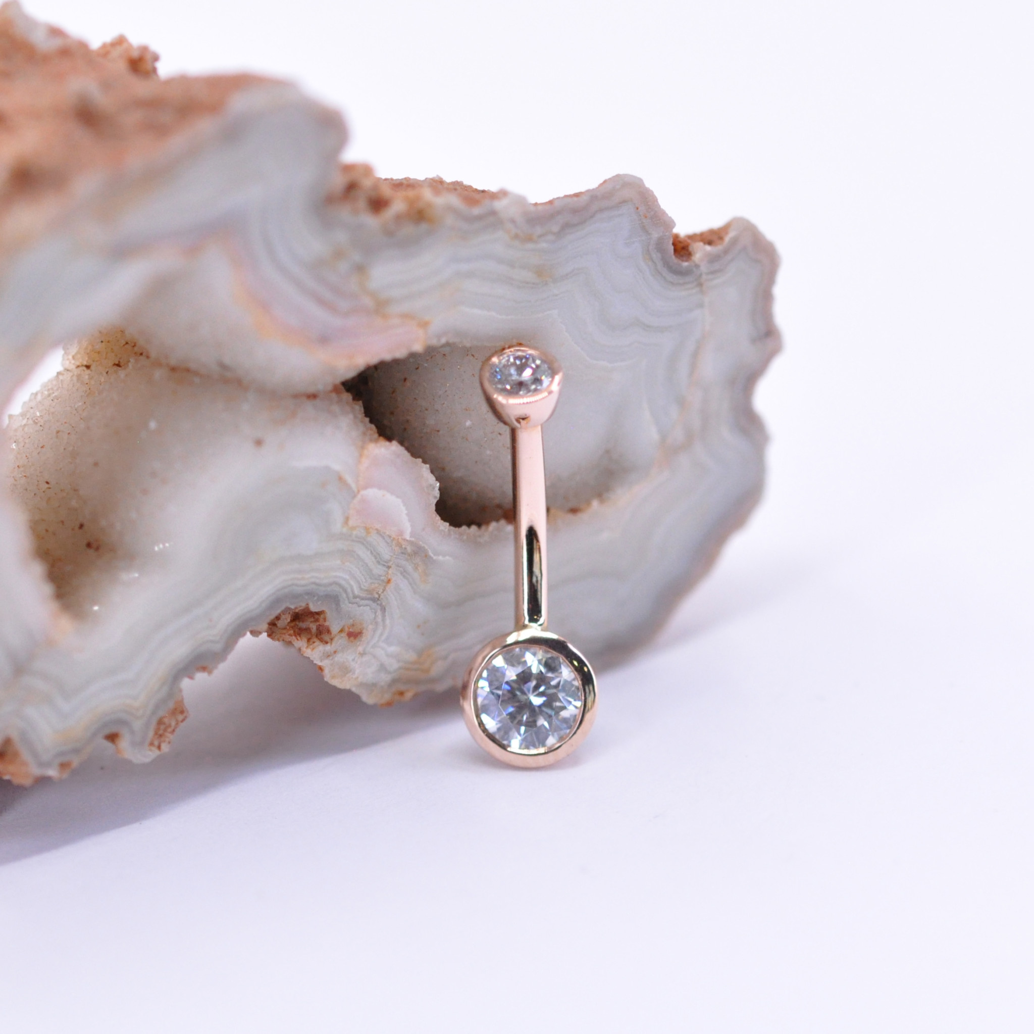 ロゼ　navel rendez-vous a paris PR 4枚　サイン Bezel with CZ in 14k Rose Gold 14g 3/8