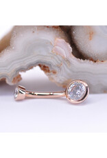 BVLA 14g 3/8" Bezel with CZ in 14k Rose Gold Navel Curve by BVLA!