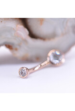BVLA 14g 3/8" Bezel with CZ in 14k Rose Gold Navel Curve by BVLA!