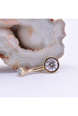 BVLA 14g 5/16" Bezel with CZ in 14k Yellow Gold Navel Curve by BVLA!