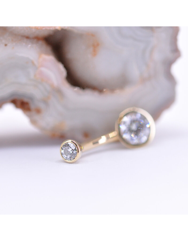 BVLA 14g 5/16" Bezel with CZ in 14k Yellow Gold Navel Curve by BVLA!