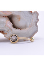 BVLA 14g 5/16" Bezel with CZ in 14k Yellow Gold Navel Curve by BVLA!