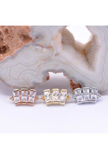 BVLA 3 Gem Baguette Panaraya with CZ in 14k Gold 16g Threaded End by BVLA!