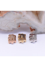 BVLA 3 Gem Baguette Panaraya with CZ in 14k Gold 16g Threaded End by BVLA!