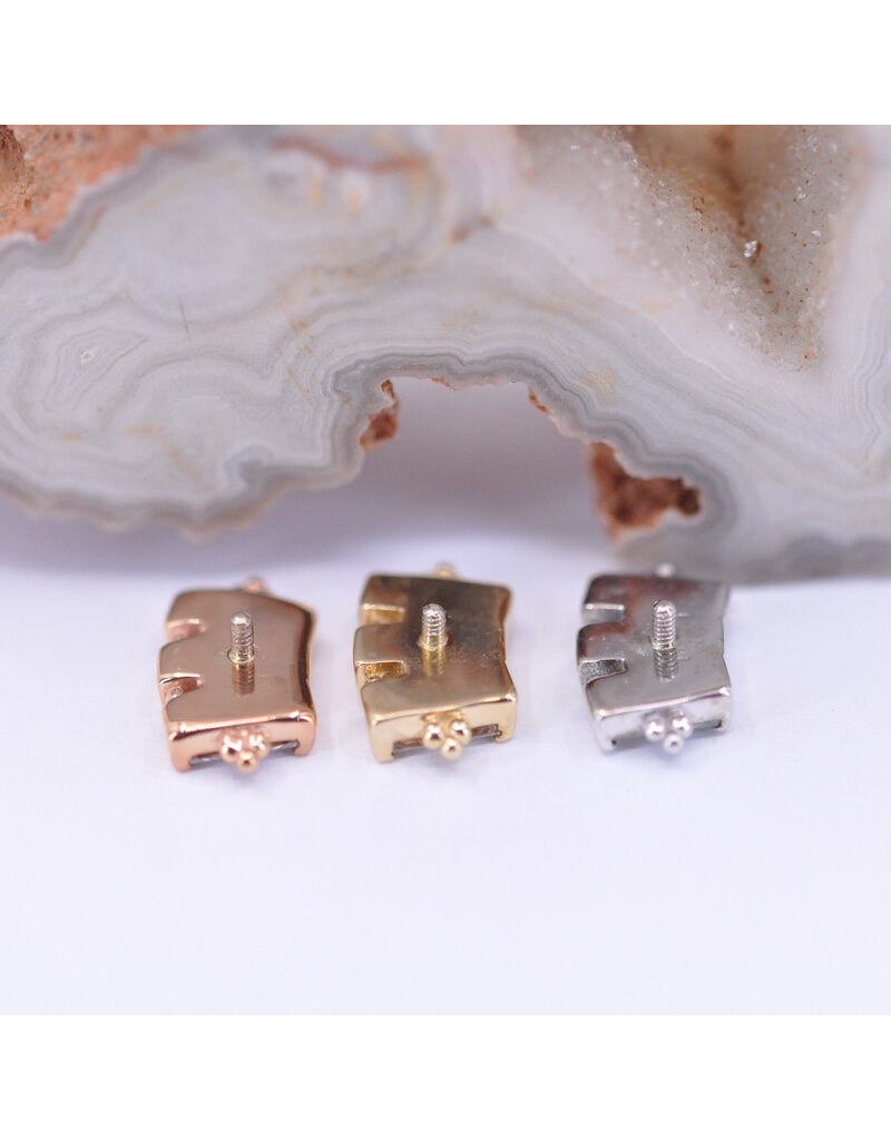 BVLA 3 Gem Baguette Panaraya with CZ in 14k Gold 16g Threaded End by BVLA!