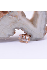 BVLA 3 Gem Baguette Panaraya with CZ in 14k Gold 16g Threaded End by BVLA!